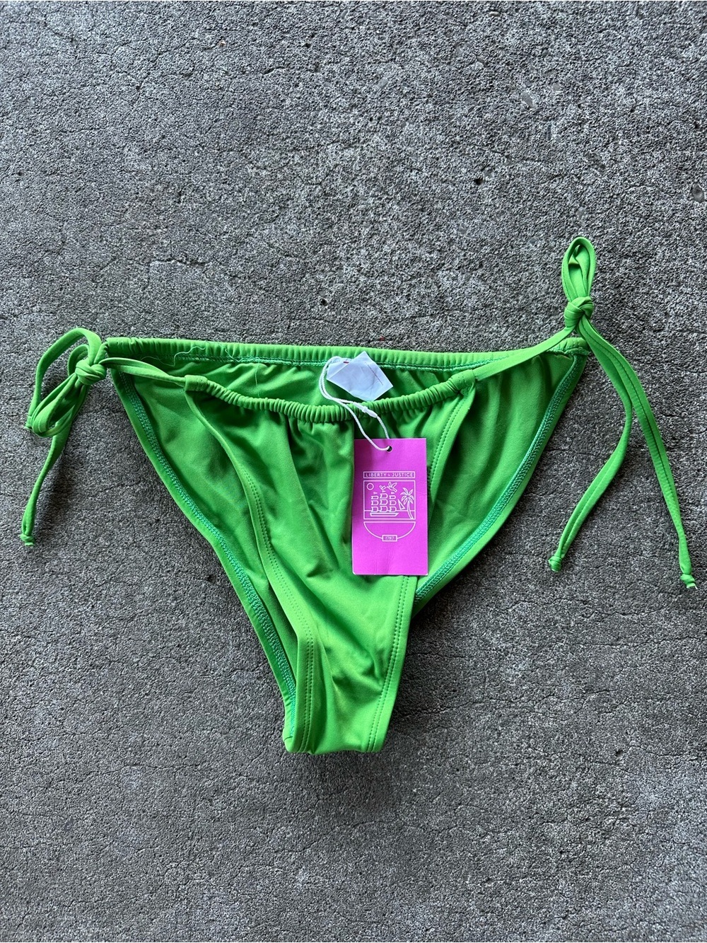 Liberty & Justice Green Tie String Bikini Bottom